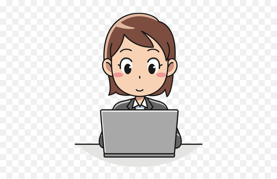 Female Computer User Vector Icon Public Domain Vectors - Female Computer User Icon Png,Girl Vector Icon