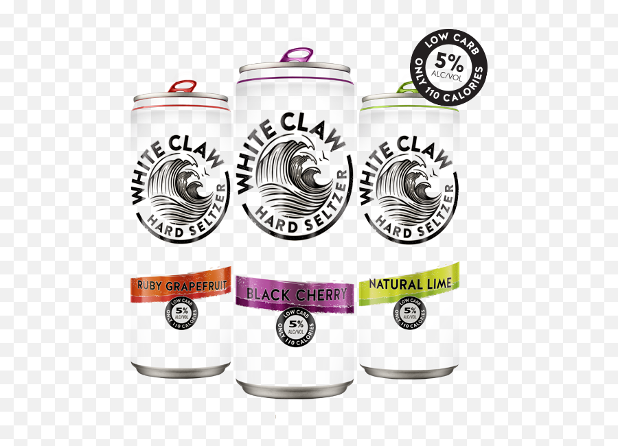Three Cans Of White Claw Hard Seltzer - White Claw Best Flavor Png,White Claw Png