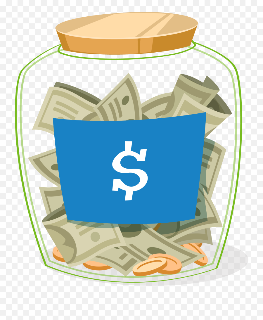 Transparent Money Jar Clipart - Saving Money Clip Art Png,Money Transparent