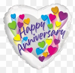 18 Happy Anniversary Multi Colors - Balloons png