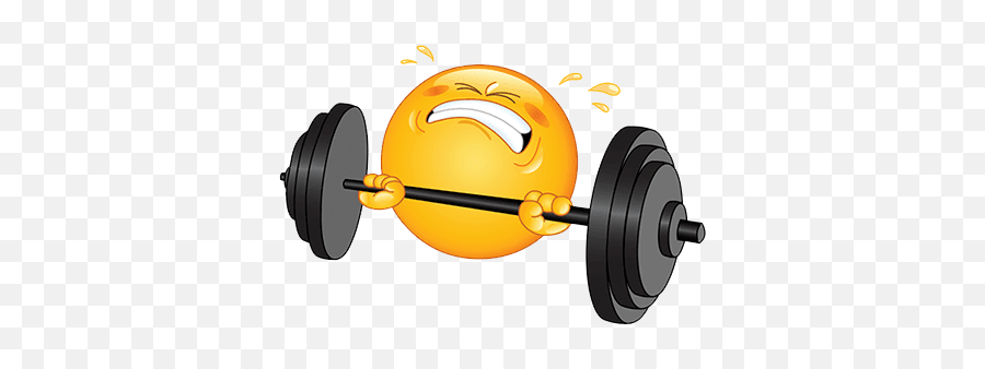 Smiley Lifting Weights - Emoji Working Out Png,Weights Png