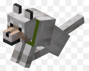 Sitting Tamed Wolf With Green - Baby Minecraft Wolf Png,Collar Png