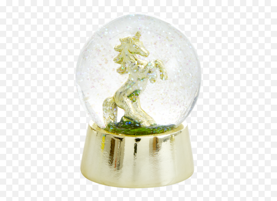 Unicorn Snow Globe By Rice Dk - Gold Unicorn Waterglobe Png,Gold Globe Png