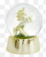Unicorn Snow Globe By Rice Dk - Gold Unicorn Waterglobe Png,Gold Globe Png