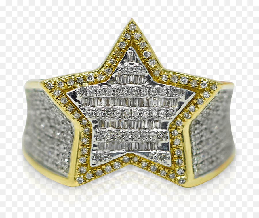 10k Yellow Gold Star Diamond Ring 102ct - Bracelet Png,Gold Star Transparent