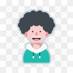 Afro Man Icon - Flat Design Happy Man Png