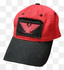 Red Distressed Cap With Eagle Patch - Baseball Cap Png,Red Cap Png
