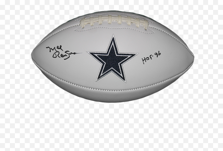 Mel Renfro Dallas Cowboys Logo Autographed Full Size Football Jsa Coa Hof Inscription Included - Dallas Cowboys Star Png,Cowboys Logo Images