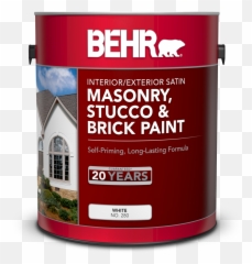 Interior Exterior Masonry Stucco And Brick Satin Paint - Behr Premium Plus Ultra Png,Brick Transparent