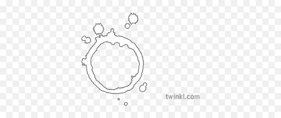 Coffee Cup Ring Black And White Illustration - Twinkl Earth Crust Black And White Png,Coffee Ring Png