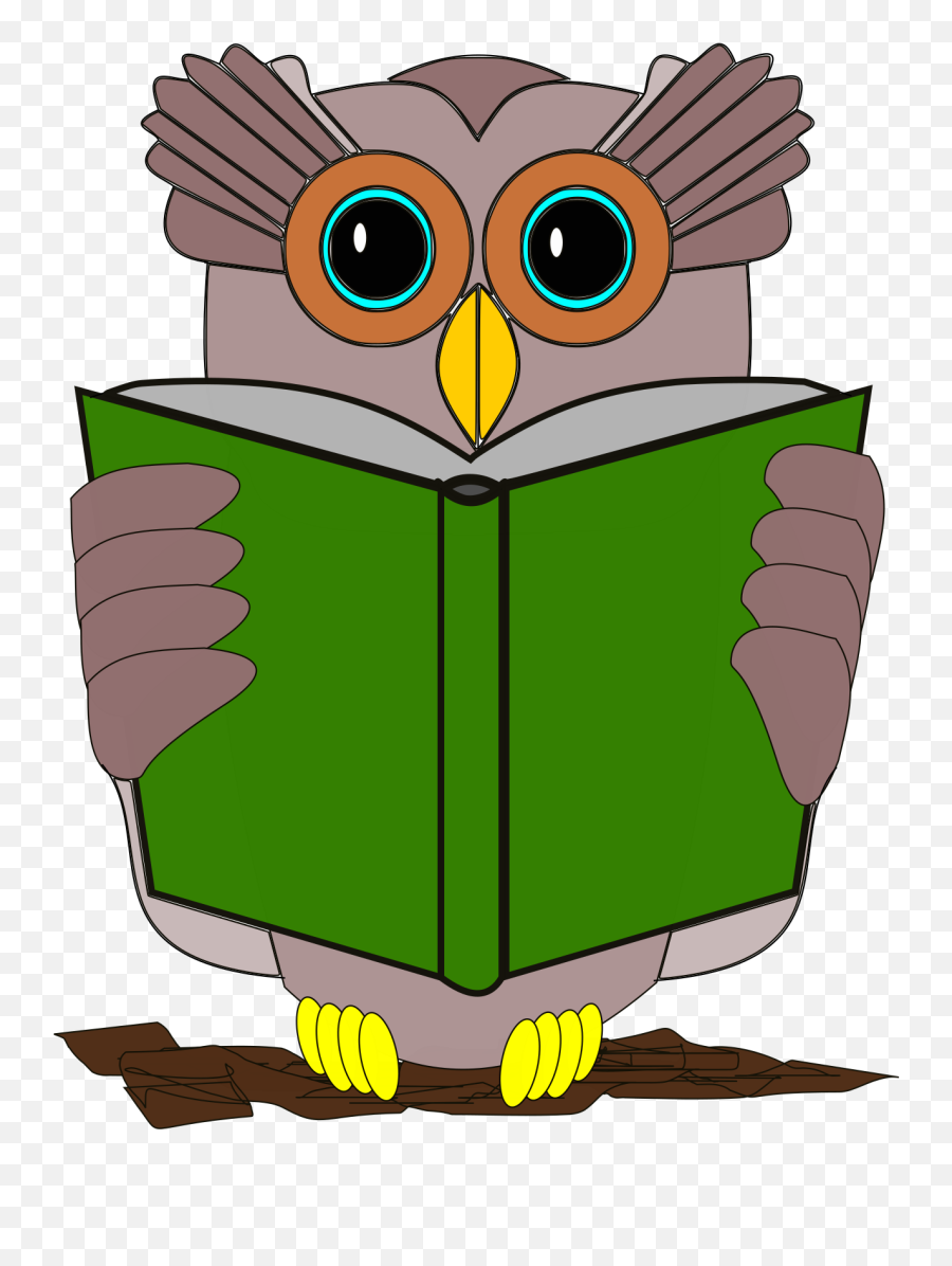 Owl Clipart Reading - Book Owl Clipart Gif Png,Owl Clipart Png