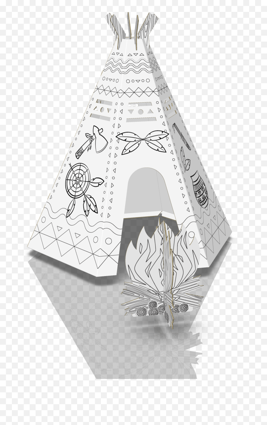 Colour In Teepee - Cardboard Magic Lighthouse Png,Teepee Png