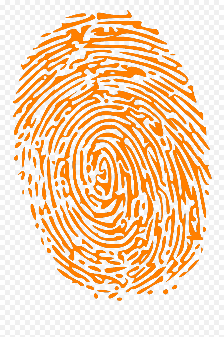 Orange Fingerprint Svg Vector Clip Art - Transparent Forensic Science Clipart Png,Orange Line Png