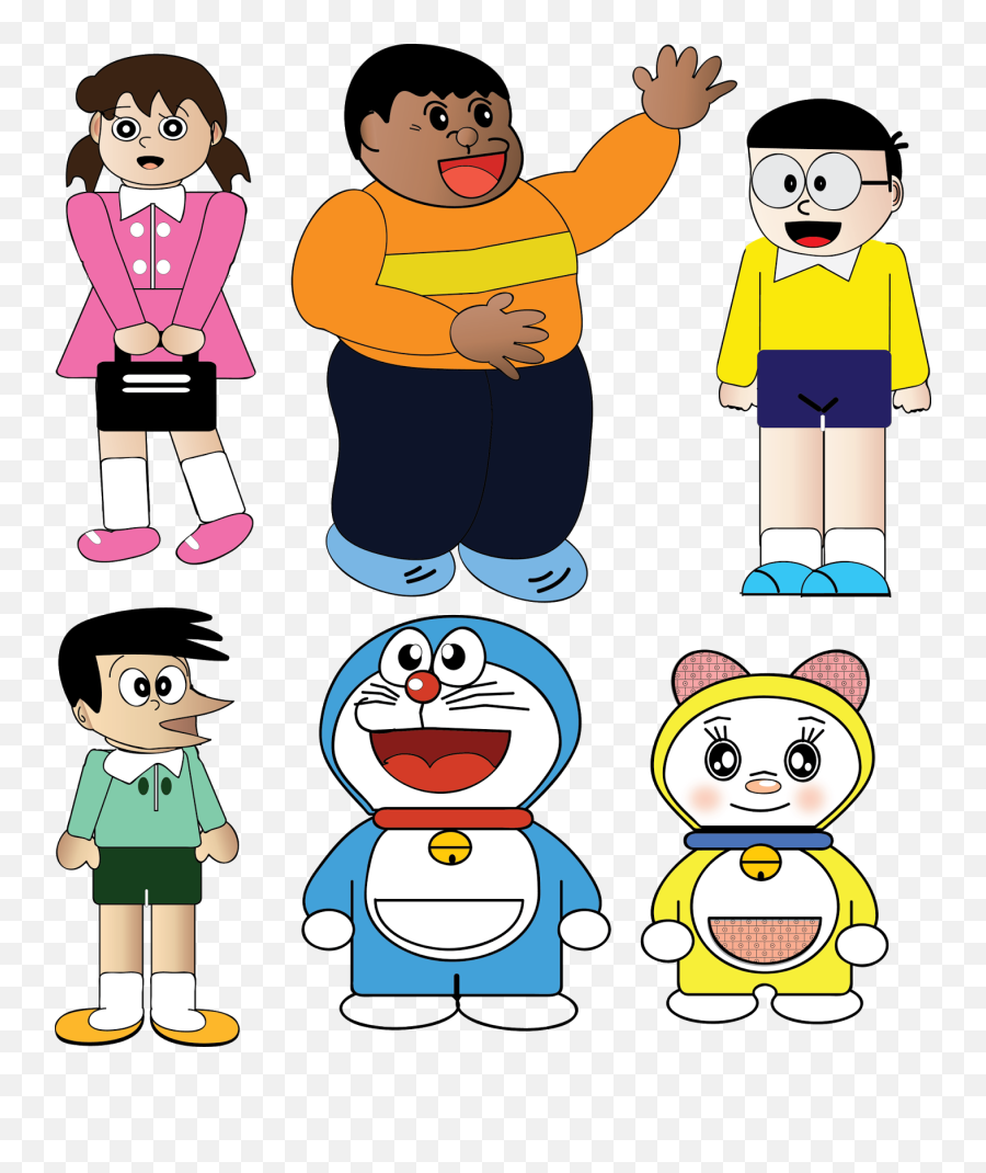 Doraemon And Friends Png Transparent - Drawing Of Doraemon Cartoon  Characters,Doraemon Png - free transparent png images 
