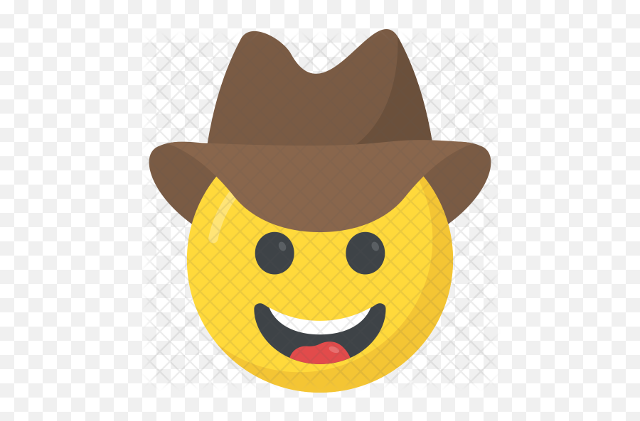 Cowboy Hat Icon Of Flat Style - Illustration Png,Cowboy Emoji Transparent
