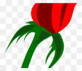 Red Rose Clipart Leave - Transparent Vector Png