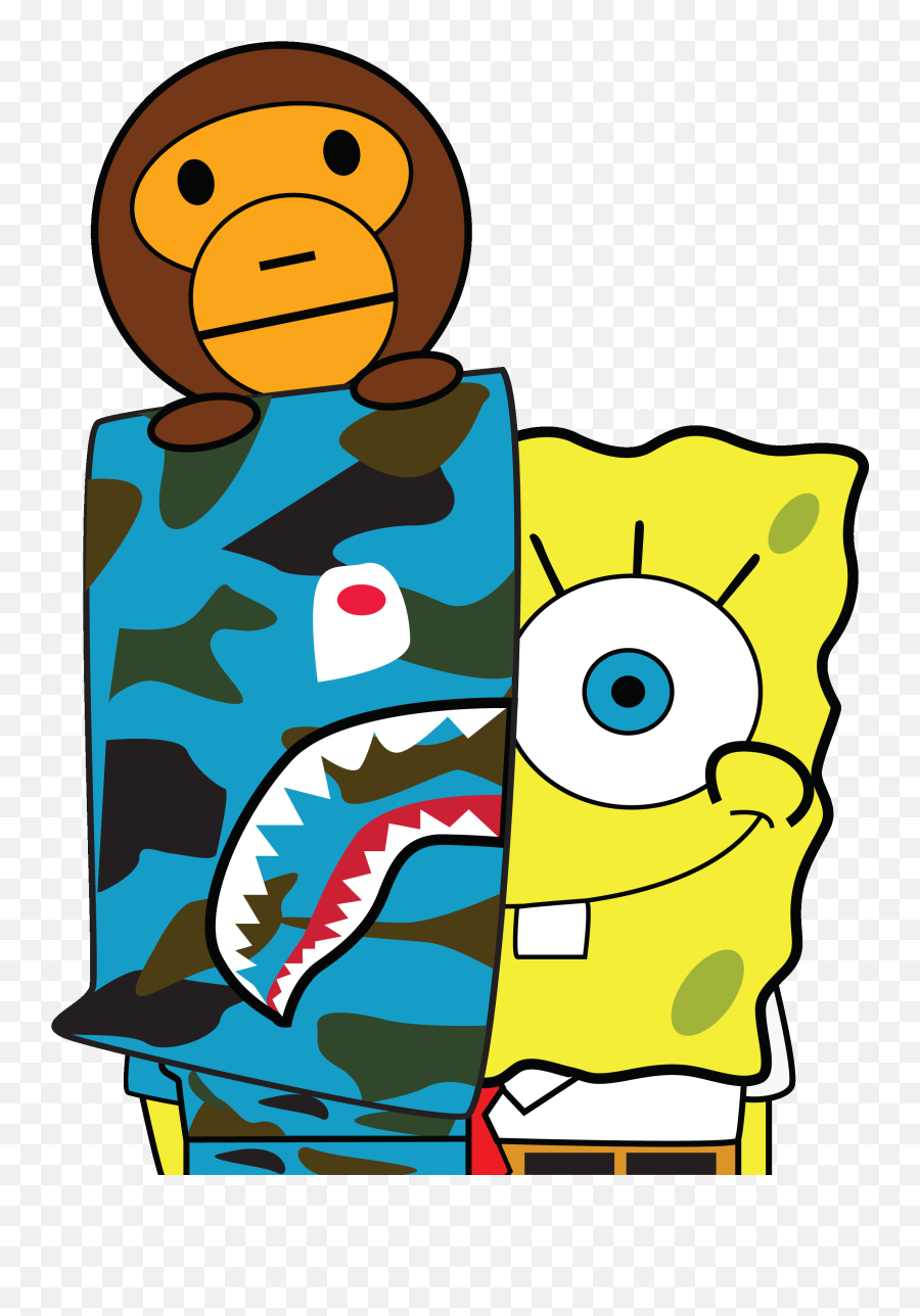 Bape X Spongebob Clipart - Red Nose Day 2011 Noses Png,Bape Shark Png