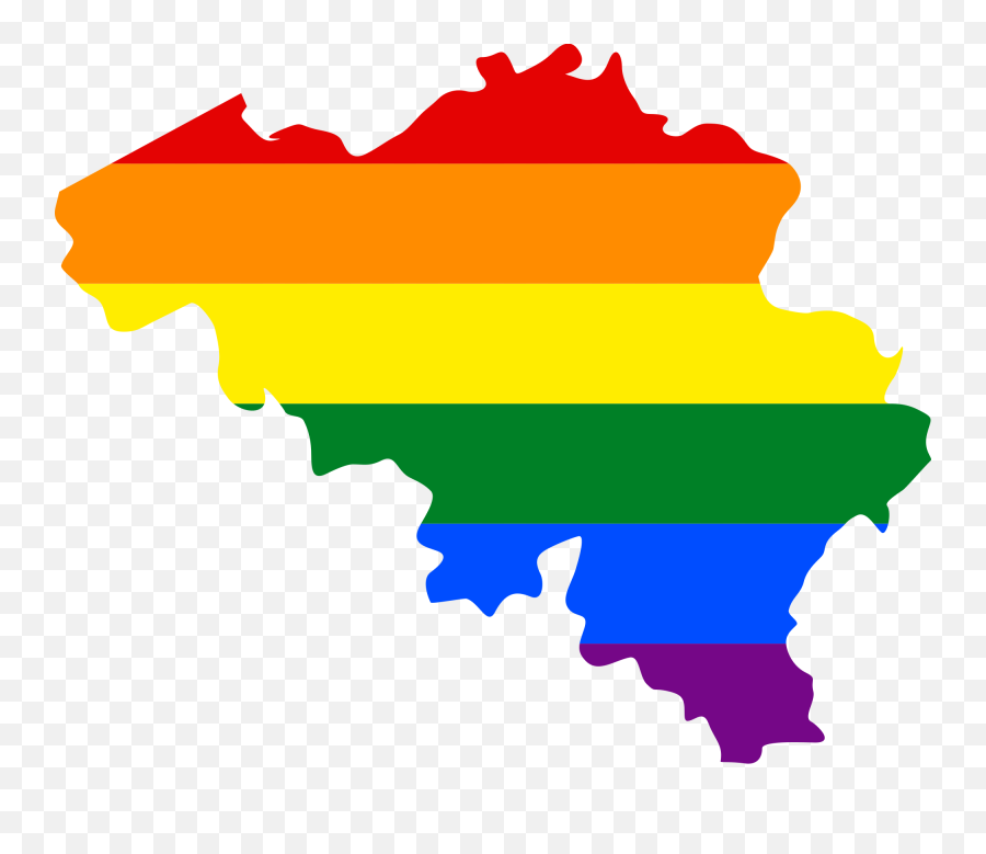 Lgbt Flag Map Of Belgium - Belgium Country Flag Png,Belgium Flag Png