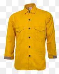 Crewboss Brush Shirt U2014 58 Oz Tecasafe Yellow - Yellow Button Up Shirt Png,Shirt Button Png