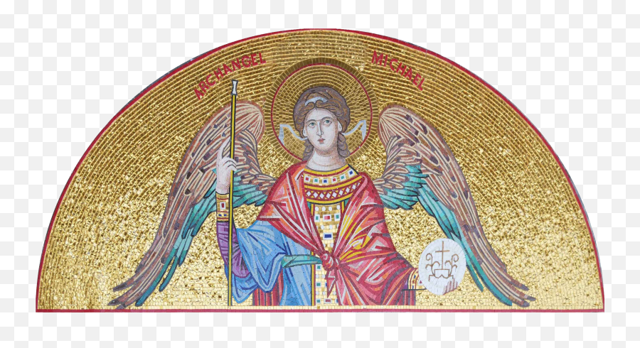 Archangel Michael Mosaic Icon - Fictional Character Png,Religious Icon In The Form Of A Fish