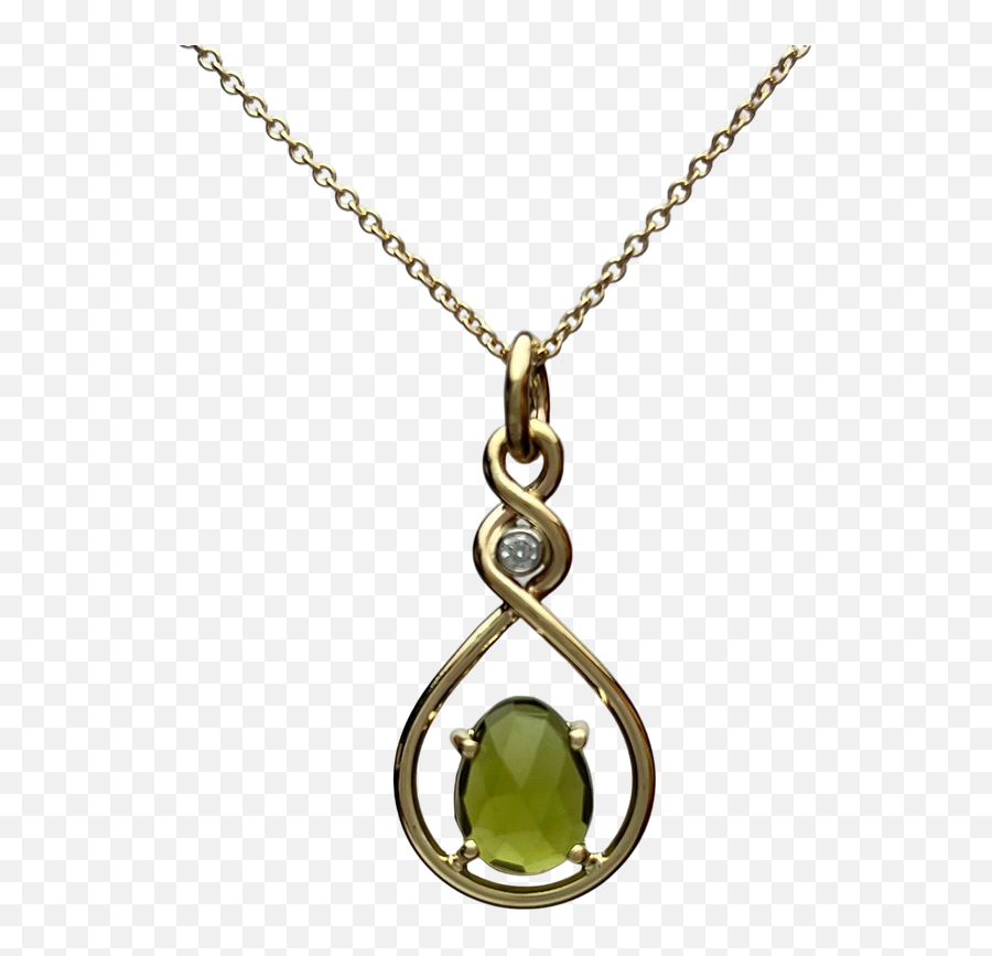 14k Yellow Gold Peridot U0026 Diamond Twist Pendant - Solid Png,Peridot Icon