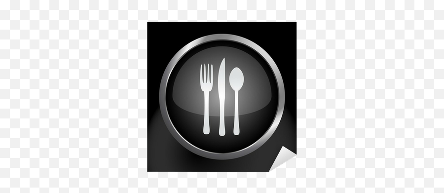 Sticker Silverware Fork Knife And Spoon Icon Symbol Vector - Serving Platters Png,Fork And Knife Icon Png