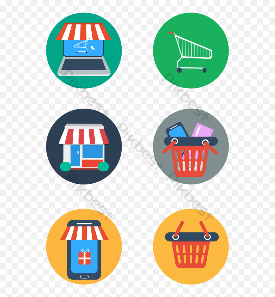 Flat Online Shopping Shop And Cart Icon - Uehommachi Honten Png,Shop Cart Icon