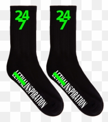 Lethalinspiration Logo Sock - Black Slime Green U2014 Lethal Inspiration 247 Png,Green Slime Png