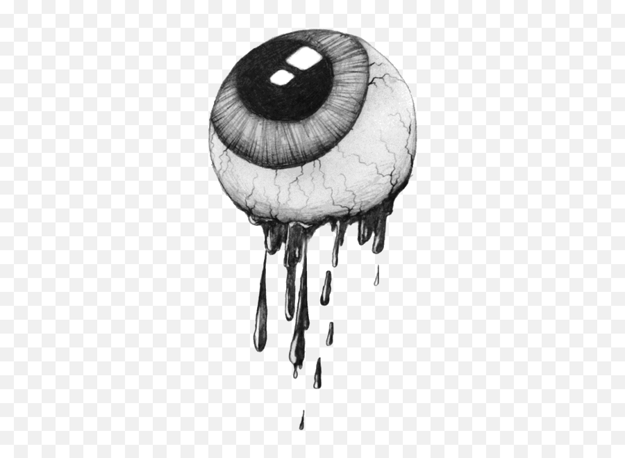 Transparent Halloween Creepy Black And White Gif Eyeball - Drawings Of A Severed Eyeball Png,Transparent Pics
