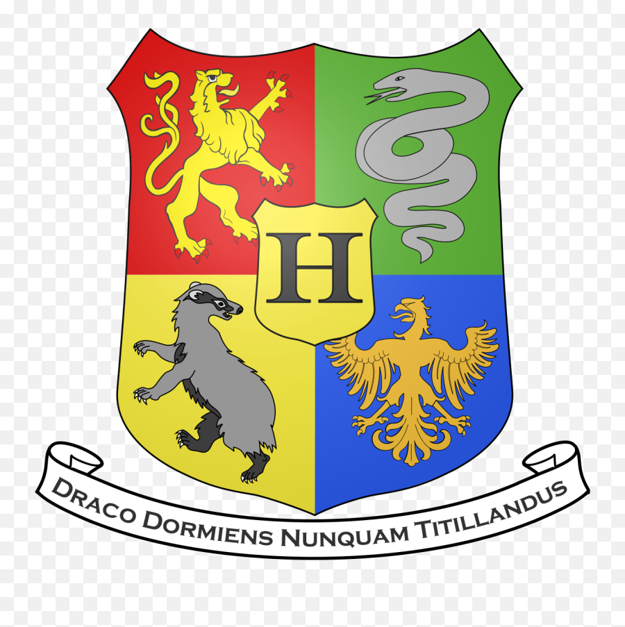 Coat Of Arms Hogwart With Motto - Logo Harry Potter Clip Art Png,Hogwarts Transparent