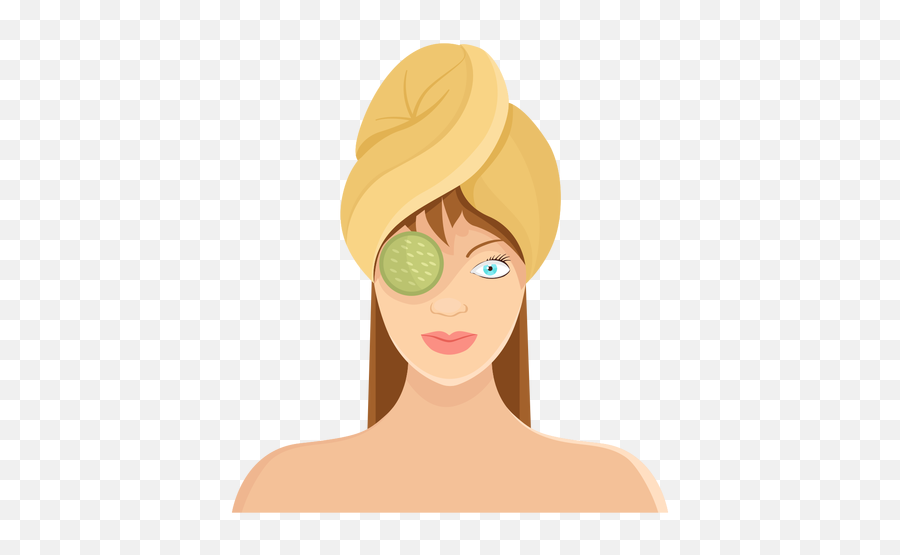 Face Cucumber Mask Towel Illustration - Transparent Png Toalha No Cabelo Desenho,Clown Hair Png