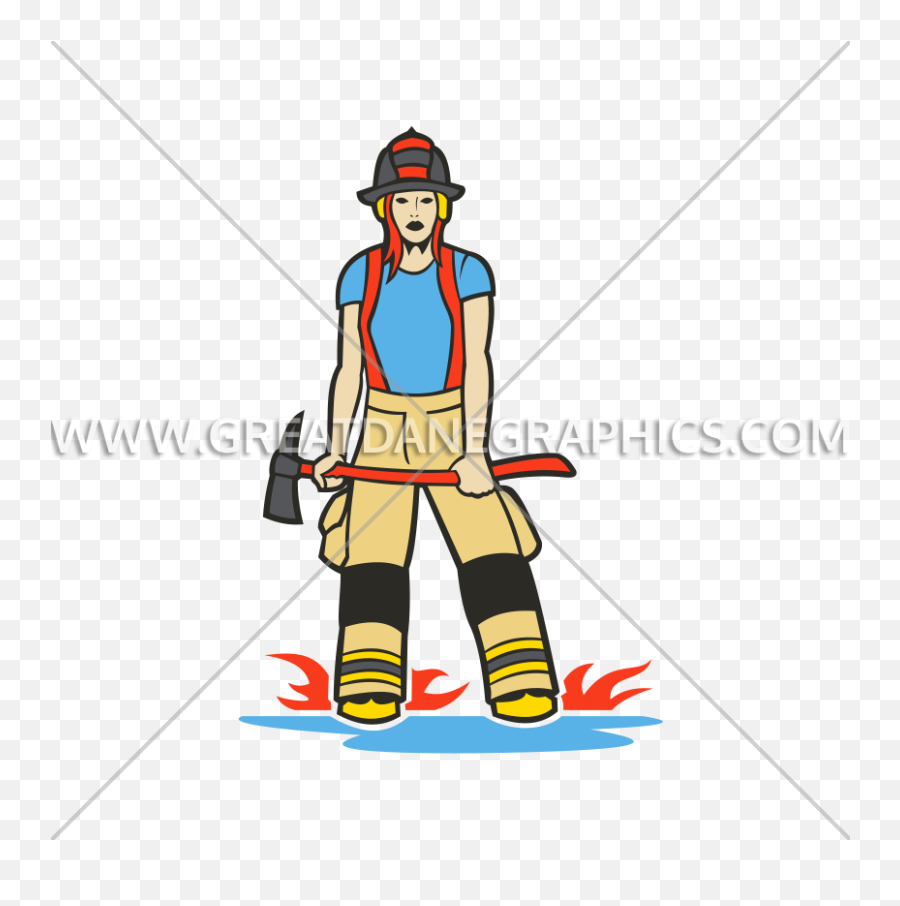 Female Firefighter Production Ready Artwork For T - Shirt Hard Hat Png,Firefighter Png