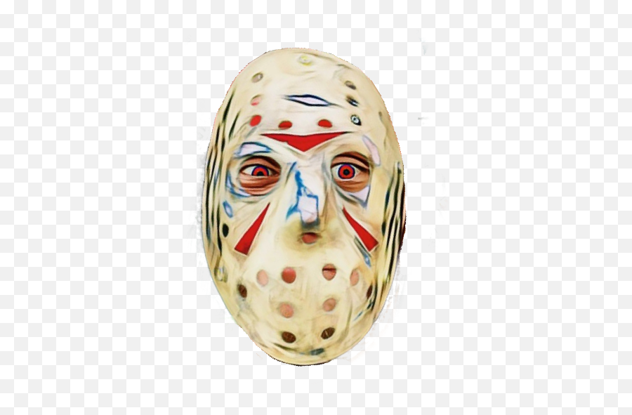 Stickergang Jason Mask Slay All Day Mane Red Eyes Tell - Goaltender Mask Png,Jason Mask Png