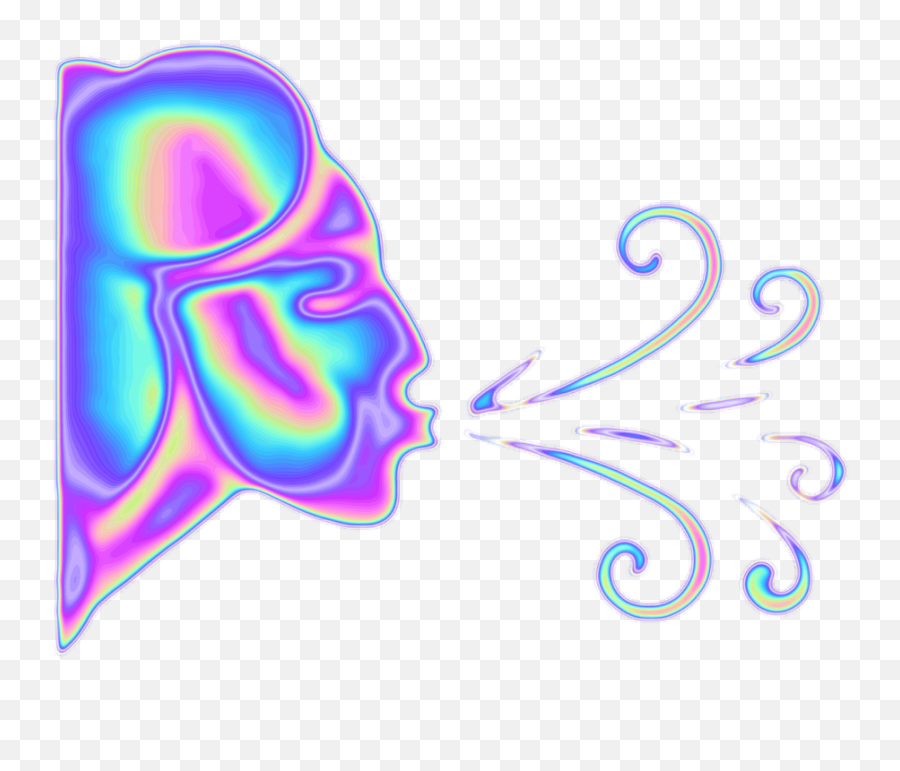 Holo Holographic Blowing Emoji Smoke - Picsart Png Art For Text Download,Holo Png
