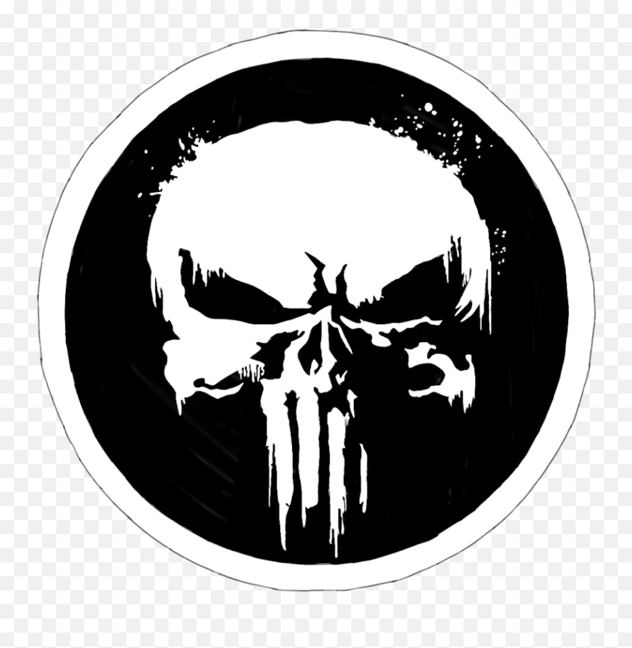 Punisher Skull White Logo Clipart - Poster Punisher Png,Punisher Png