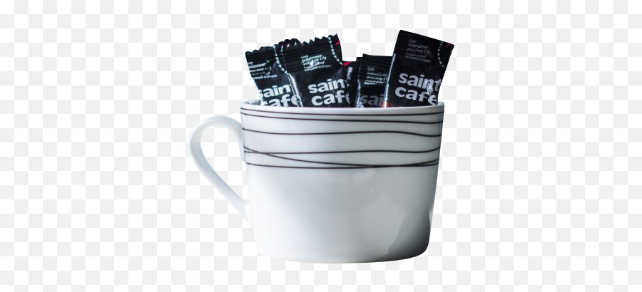 Coffee Sachets In Cup Transparent Png Background