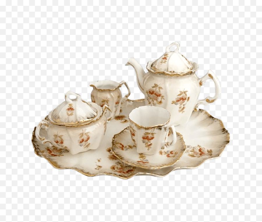 Porcelain Tea Set Transparent Png - Transparent Tea Set Png,Tea Cup Transparent Background