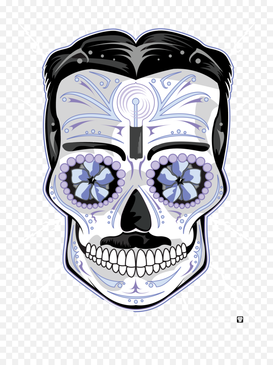 Tesla Sugar Skull Yoga Leggings - Skull Transparent Skull Png,Sugar Skull Png