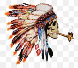 Download American Indian Png - Skull With Native American Skull Indian Png,Indian Png