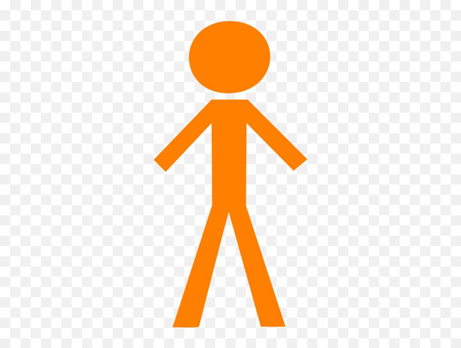 Stick Figure - Orange Clip Art At Clkercom Vector Clip Stick Figure Clip Art Png,Stick Figure Transparent