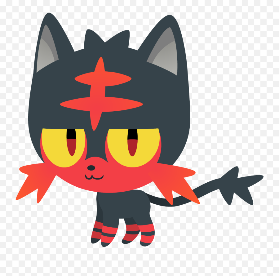 Litten Png - Black And Red Meowth,Litten Png