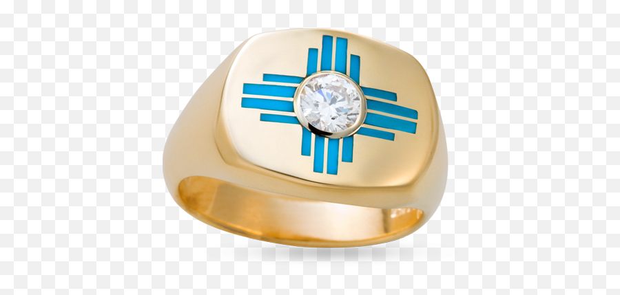 Zia Ring With Bezel Set Diamond - Solid Png,Zia Symbol Png