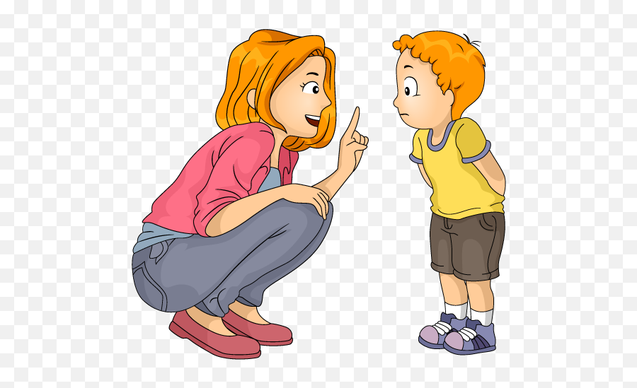 Download Hd Teaching Cartoon Png - Mother Talking To Son Communicating With Children Cartoon,Teacher Clipart Png