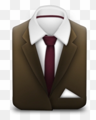 Brown Suit Manager And Shirt Png - Red Tie Icon