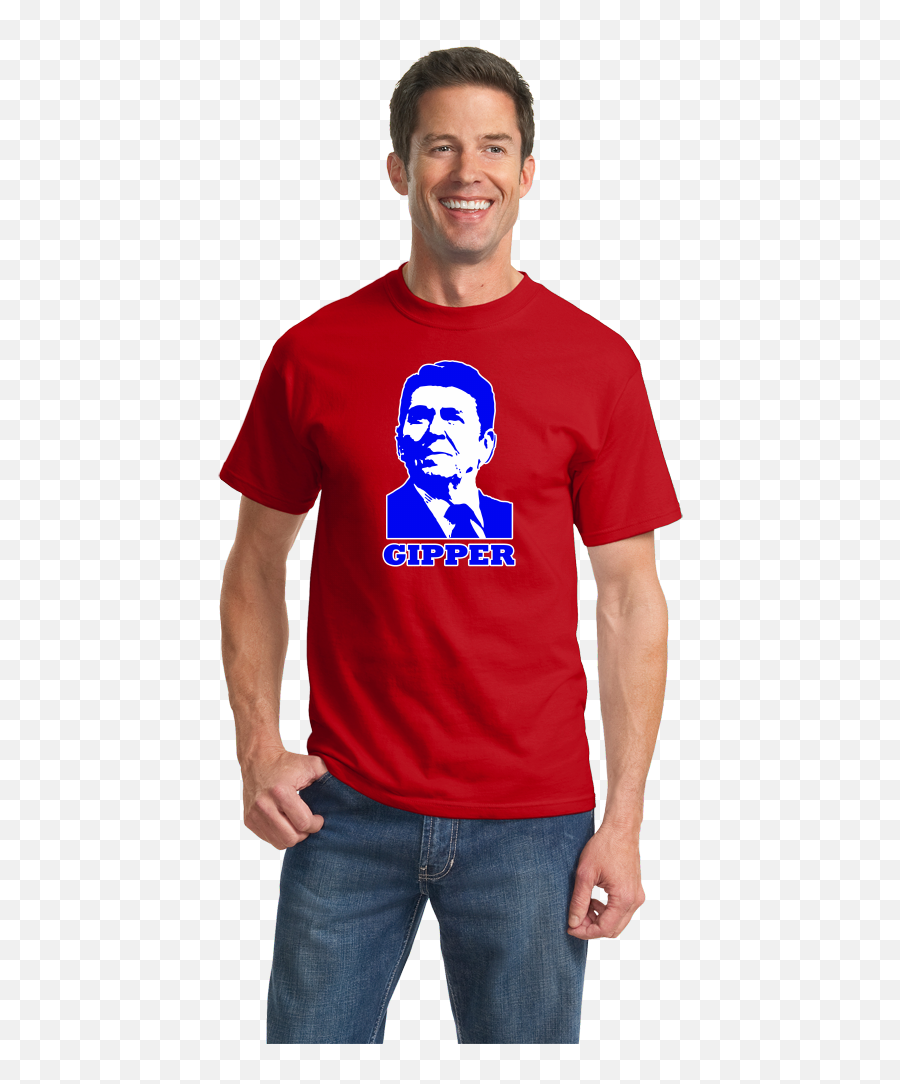 Gipper - Ronald Reagan Republican Conservative Icon Cold War Tshirt Port And Company T Shirts Png,Cold War Icon
