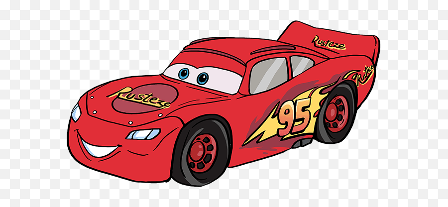 How To Draw Lightning Mcqueen - Really Easy Drawing Tutorial Step How To Draw Lightning Mcqueen Png,Lighting Mcqueen Png