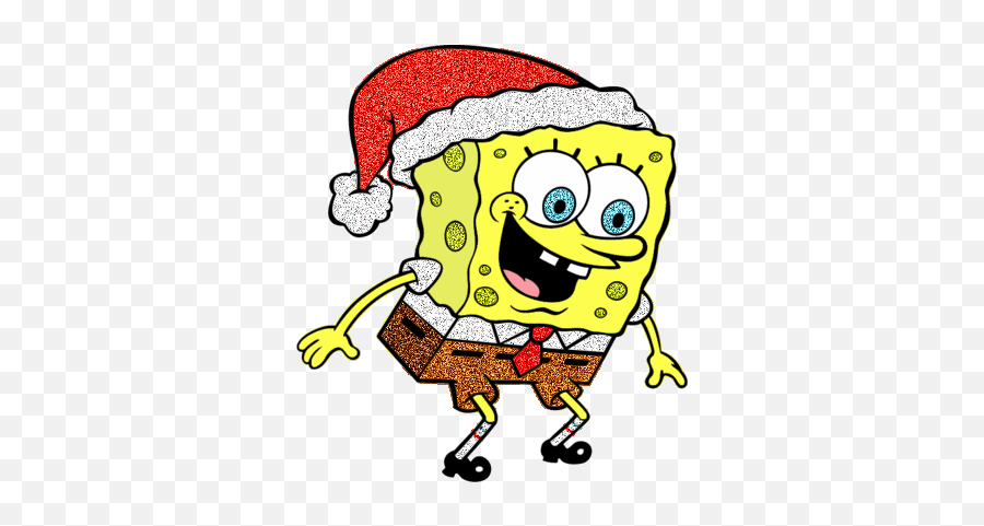 Sponge Bob Wearing Santa Cap - Spongebob Christmas Coloring Pages Png,Spongebob Transparent Gif