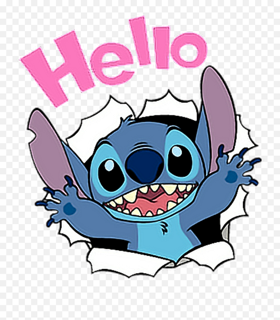 Download Stitch Disney Hello Cute - Stitch Stickers Hello Png,Stich Png