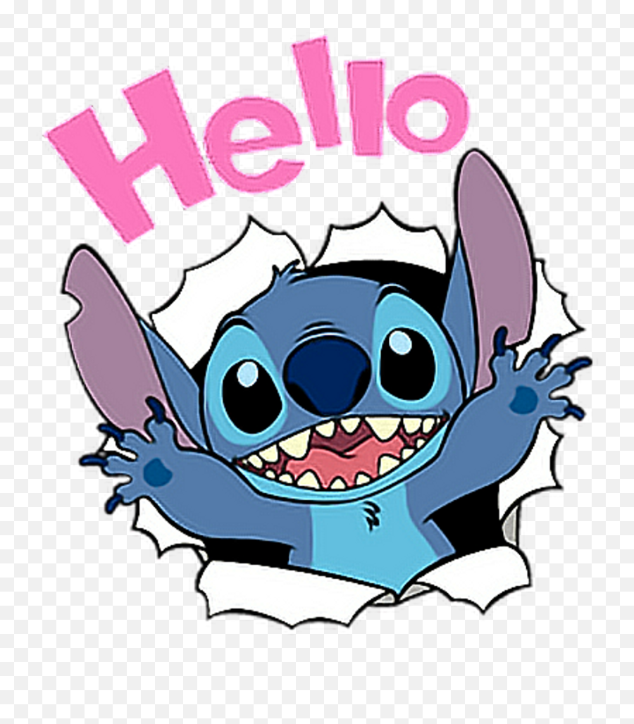 Download Stitch Disney Hello Cute - Stitch Stickers Hello Png,Stich Png ...