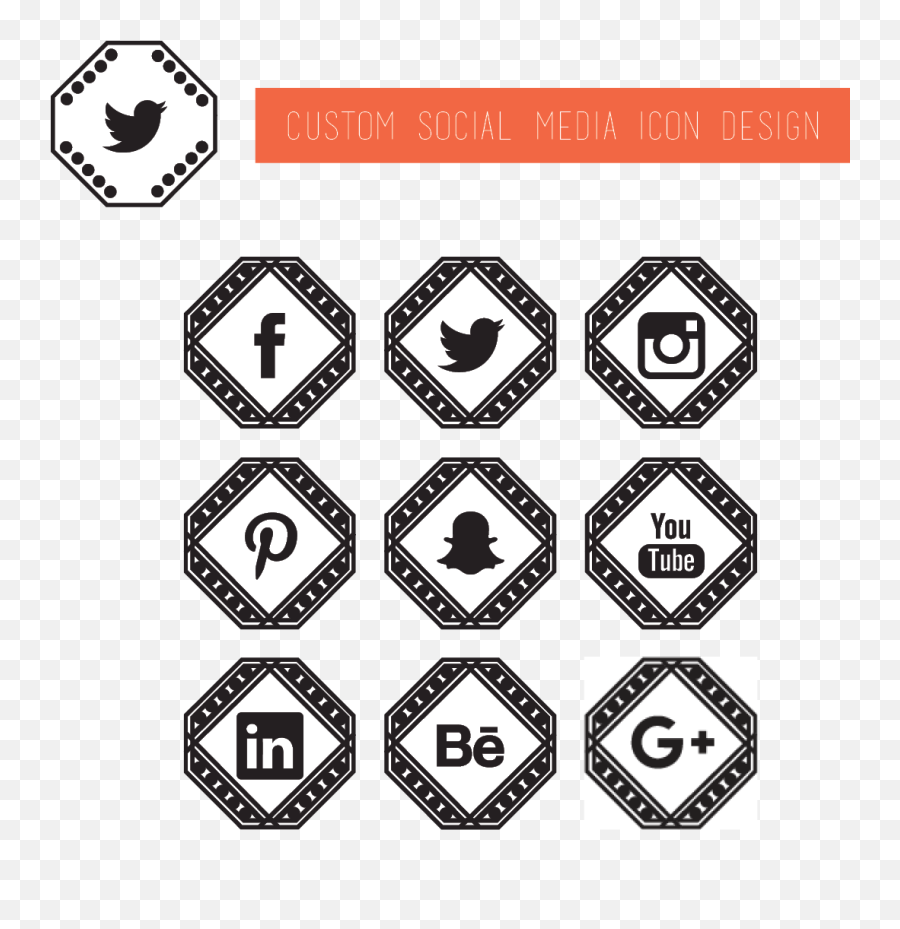 Download Custom Social Media Icons - Full Size Png Image Sign,Social Icons Png
